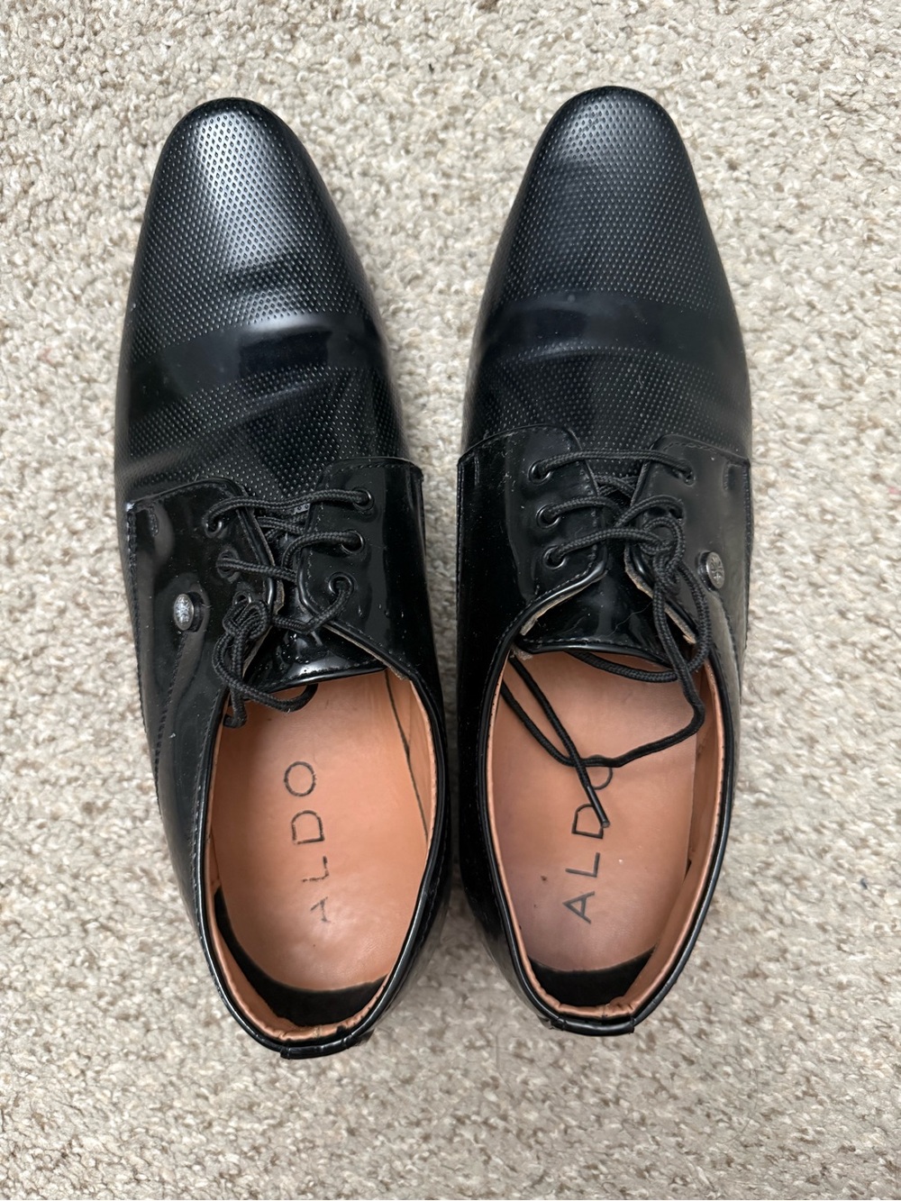 ALDO Men's Black Perforated Leather Oxfords